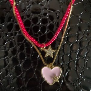 Heart enamel necklace